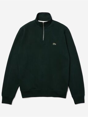 LACOSTE Men's Zip-Up High-Neck Sweatshirt Forest Green
